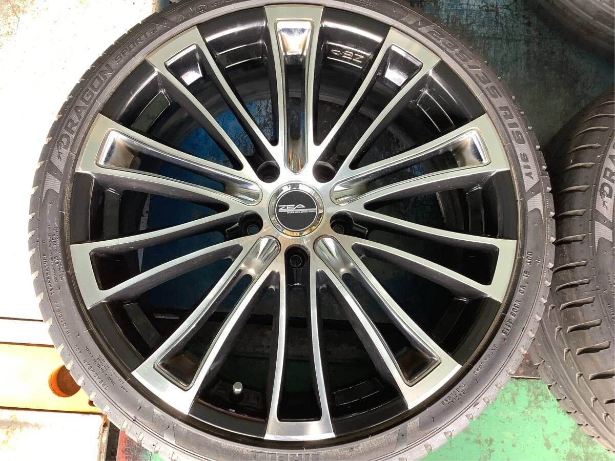 JDM Used Weds ZEA 19x8J 5H 114.3 +50 4Book 235/35R19 Odyssey Tires for No Tires - Image 2