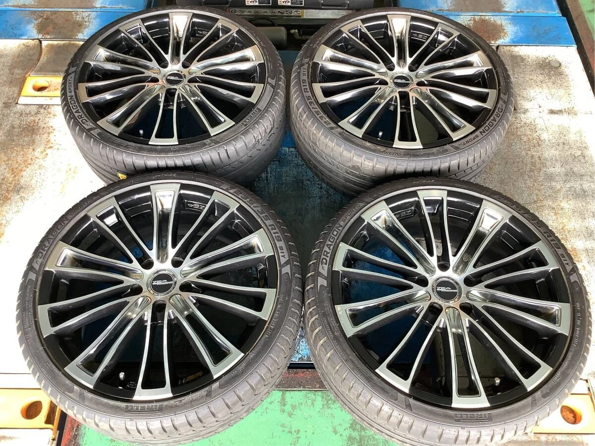 JDM Used Weds ZEA 19x8J 5H 114.3 +50 4Book 235/35R19 Odyssey Tires for No Tires