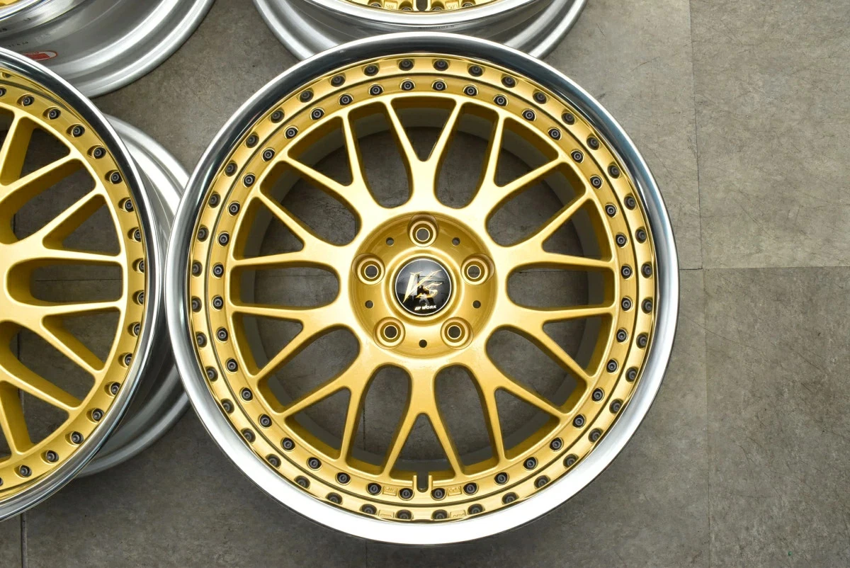 JDM Used WORK 4Book Wheel Set 189.0J x 18 +38 PCD 114.3 Wheels only No Tires - Image 5