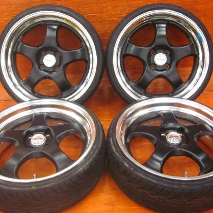 JDM Y4 WORK MEISTER S1R matblack 176.0J +31/6.5J +23 PCD100 4H NANKANG No Tires