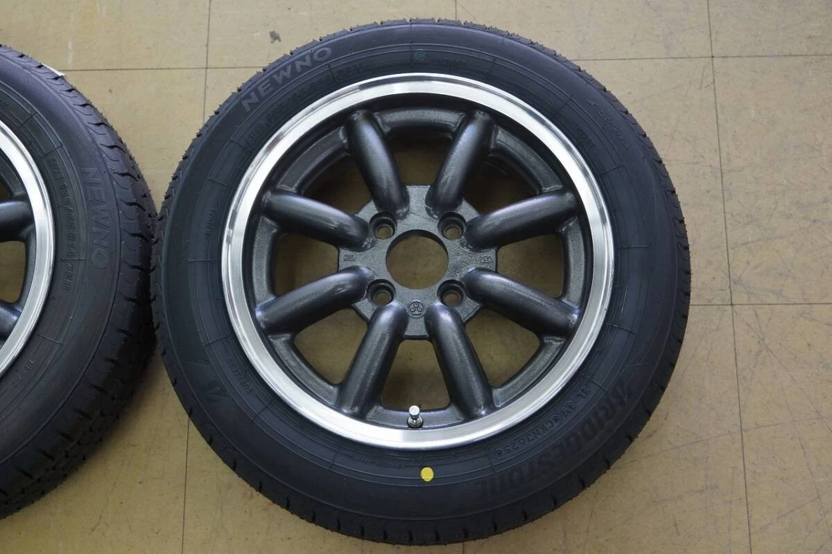 JDM Used Wheel and Tire Set: 14 Watanabe Eight-Spoke F8F 4H100 6J+35 2 No Tires - Image 3