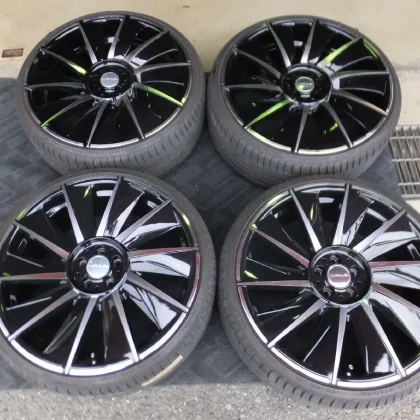 JDM Used Tire and Wheel Set: WALD Valcas 8.0J 8.5J-20 5/100 +45 Black No Tires