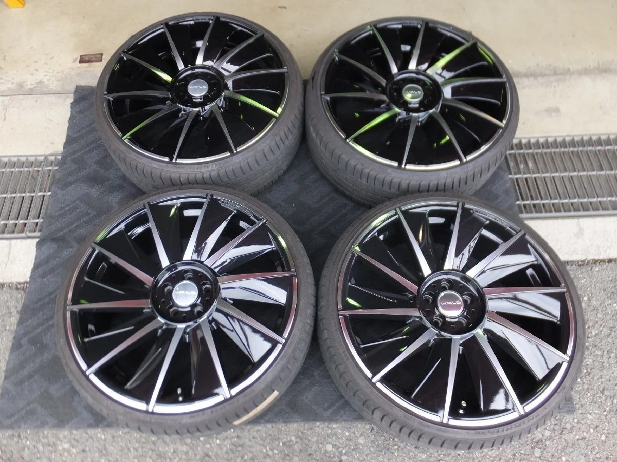 JDM Used Tire and Wheel Set: WALD Valcas 8.0J 8.5J-20 5/100 +45 Black No Tires