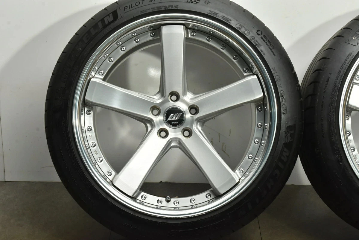 JDM Used WORK 4Book set 209.5J x 20 +25 PCD 112 265/40ZR20 104Y with M No Tires - Image 6