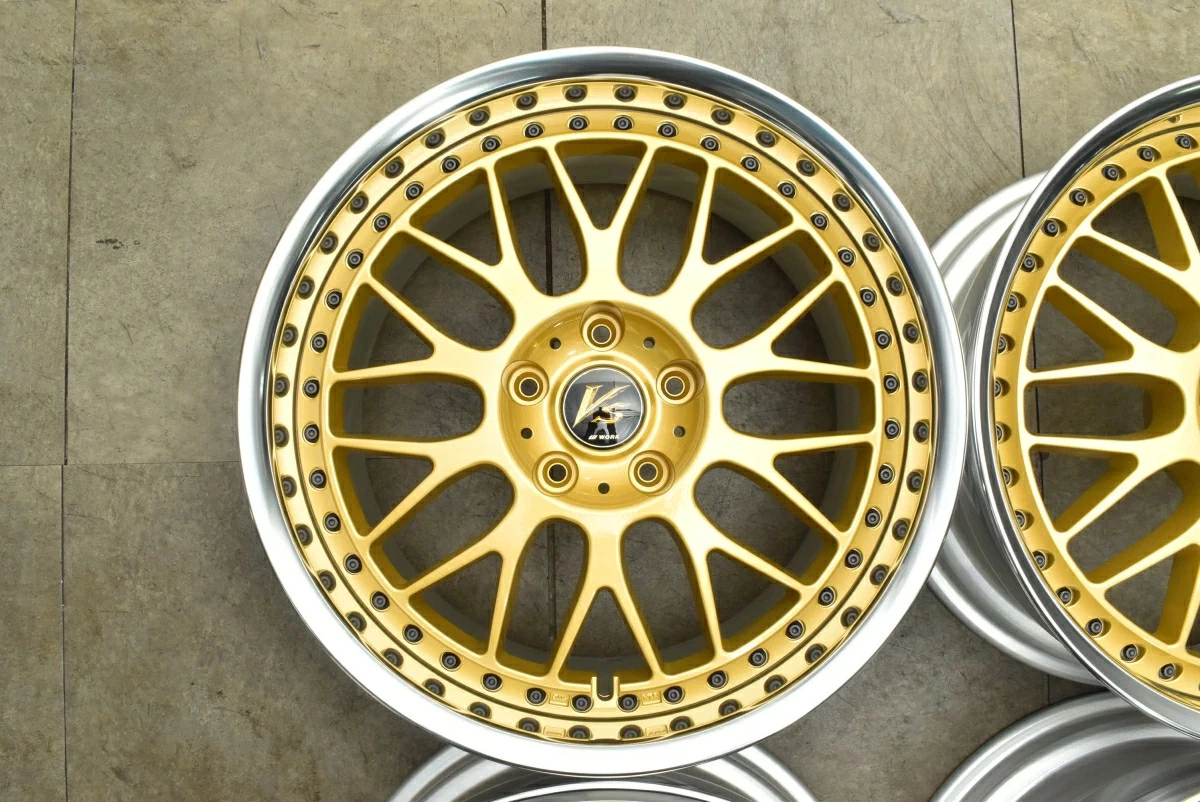 JDM Used WORK 4Book Wheel Set 189.0J x 18 +38 PCD 114.3 Wheels only No Tires - Image 6