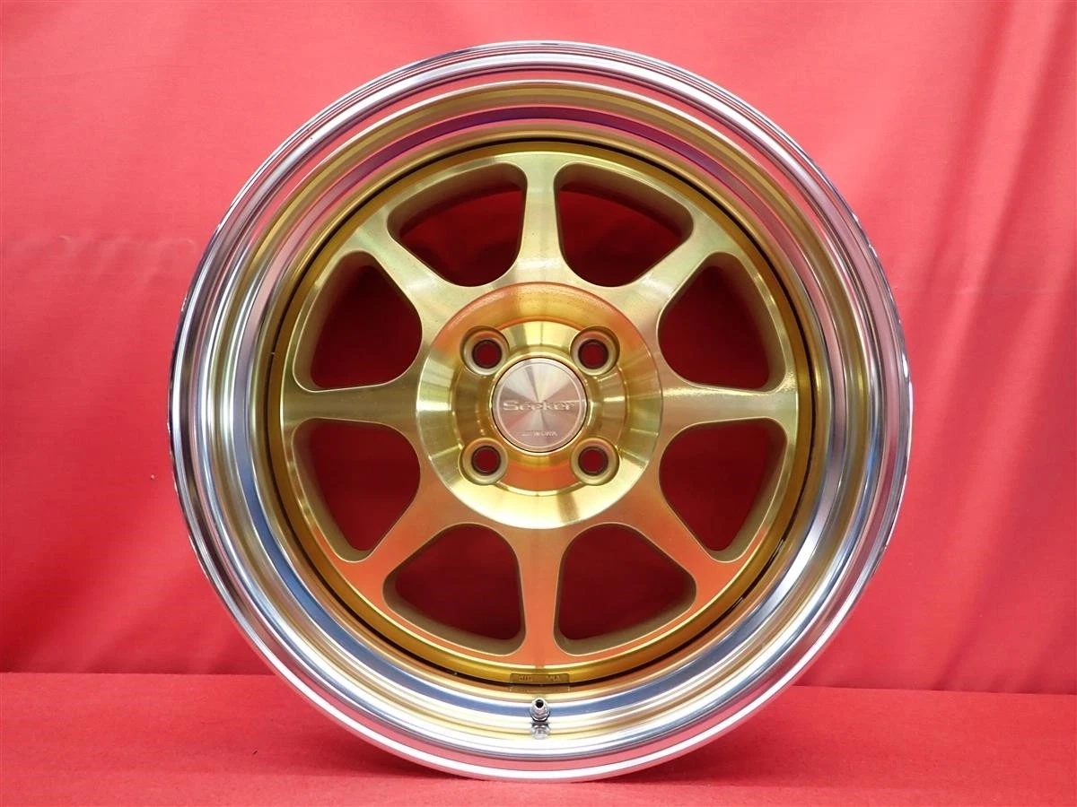 JDM Used WORK Seeker EX wheels 4Book 7J 16PCD100 4x4 +32 offset 60mm h No Tires - Image 4