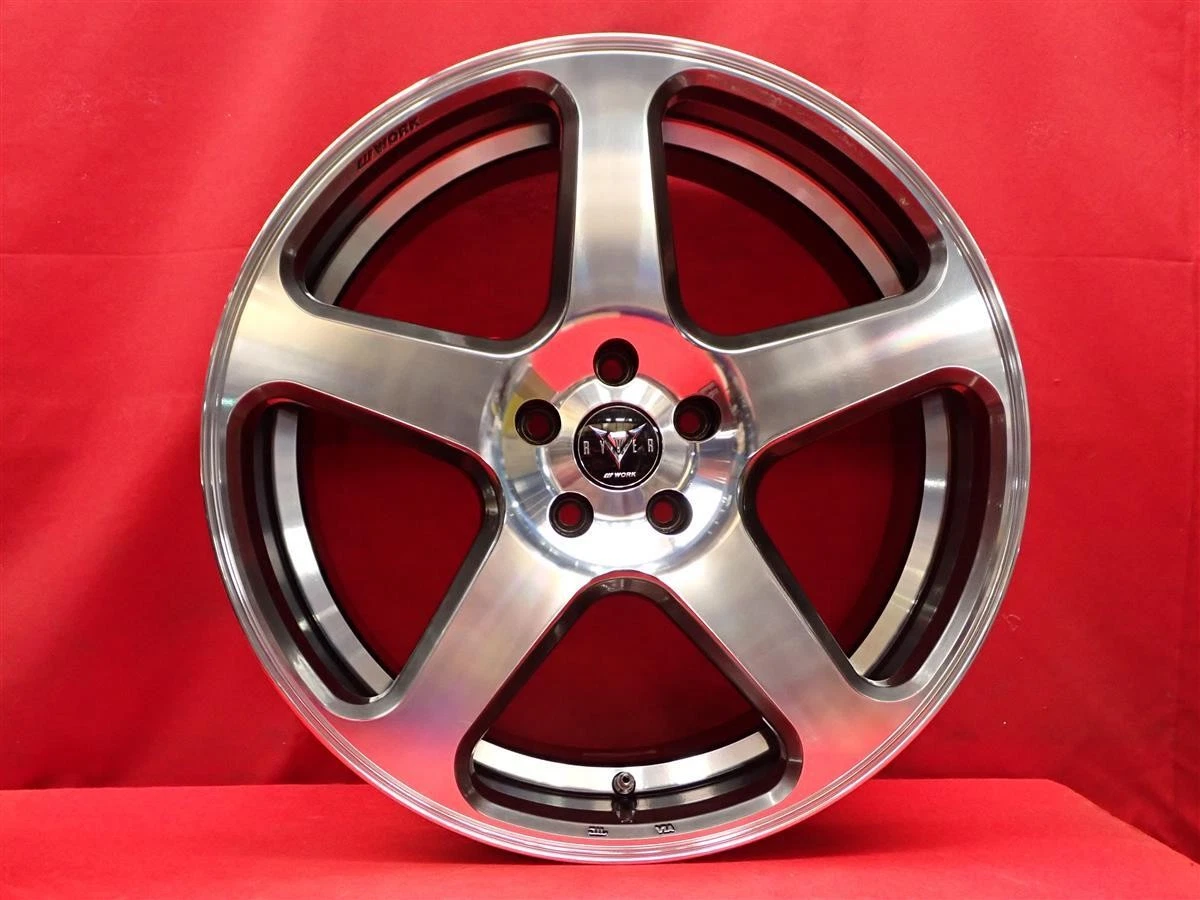 JDM Used WORK RYVER Raybar S005 wheels 4Book 8.5J 20PCD114.3 5x114.3 b No Tires - Image 4
