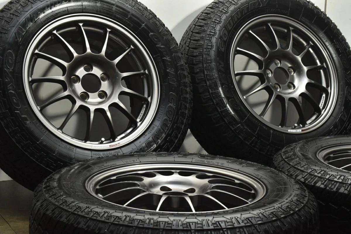 JDM Used ENKEI 4-Book Set 167.0J x 16 +48 PCD 100 215/70R16 100H with No Tires - Image 3