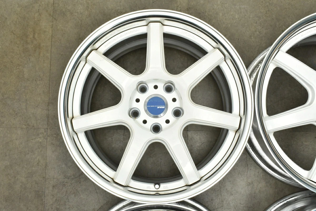 JDM Used WORK 4Book Wheel Set 188.5J x 18 +38 PCD 120 Wheels only No Tires - Image 6