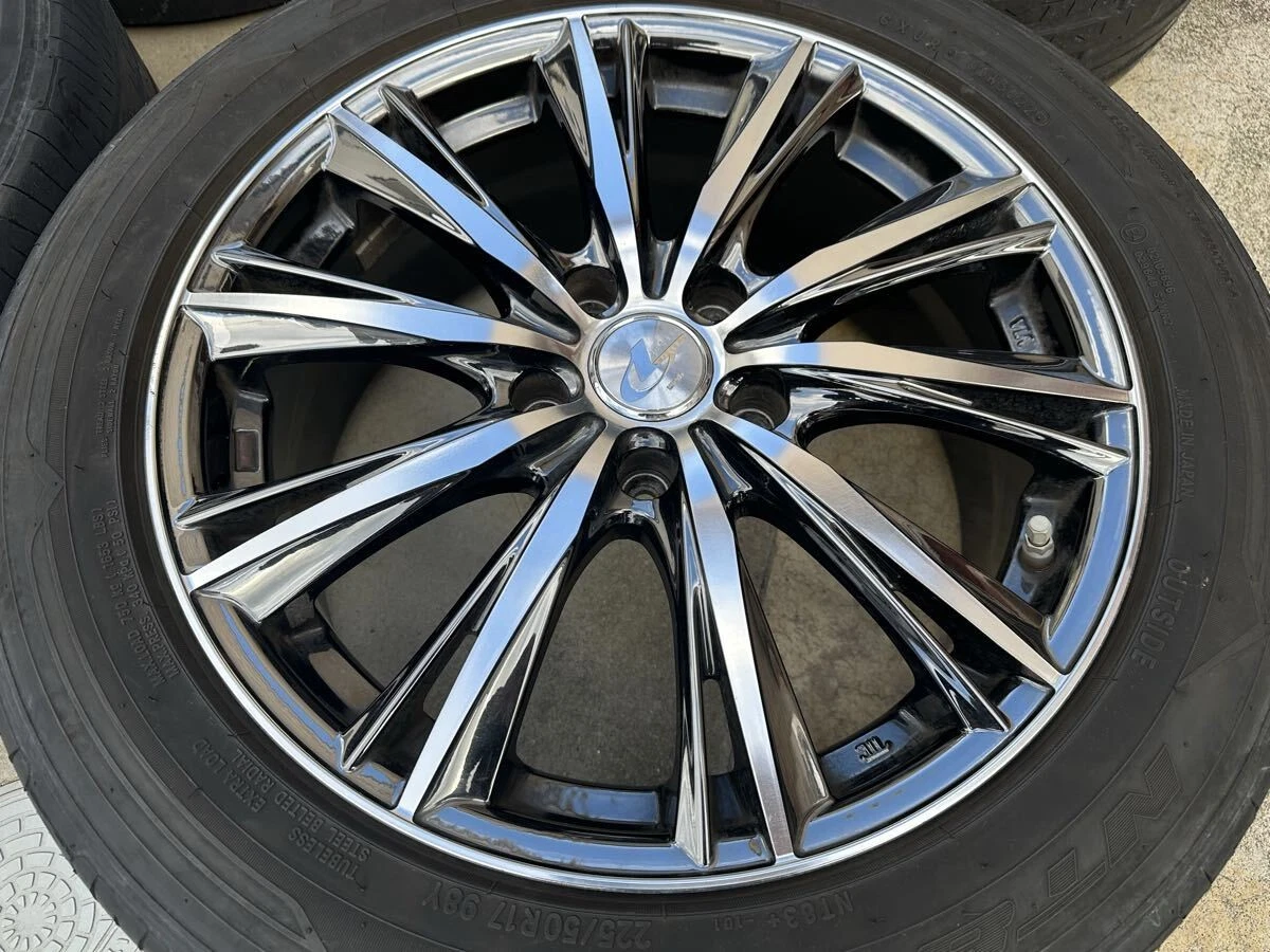 JDM Used Leonis Weds WX 177.0j +42 114.3 5H LEONIS NITTO 225/50R17 Cro No Tires - Image 7