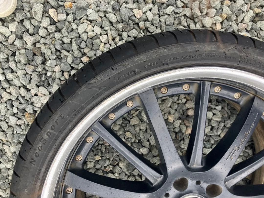 JDM Wald 20 multi-spoke wheel set size 114.3 black. Rare. No Tires - Image 5