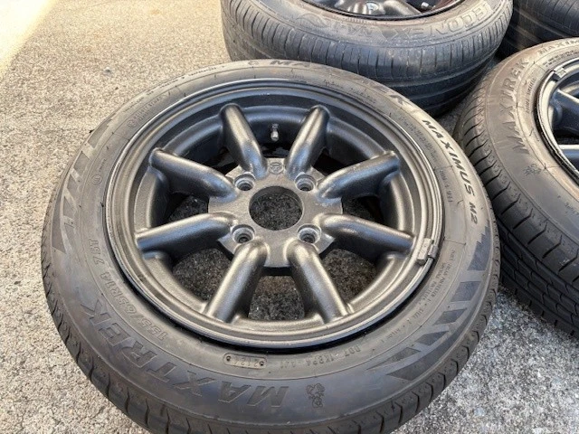 JDM Used RS Watanabe 4-lug 6.5J-14 B 2-piece set 6J-14 2-piece set mat No Tires - Image 2