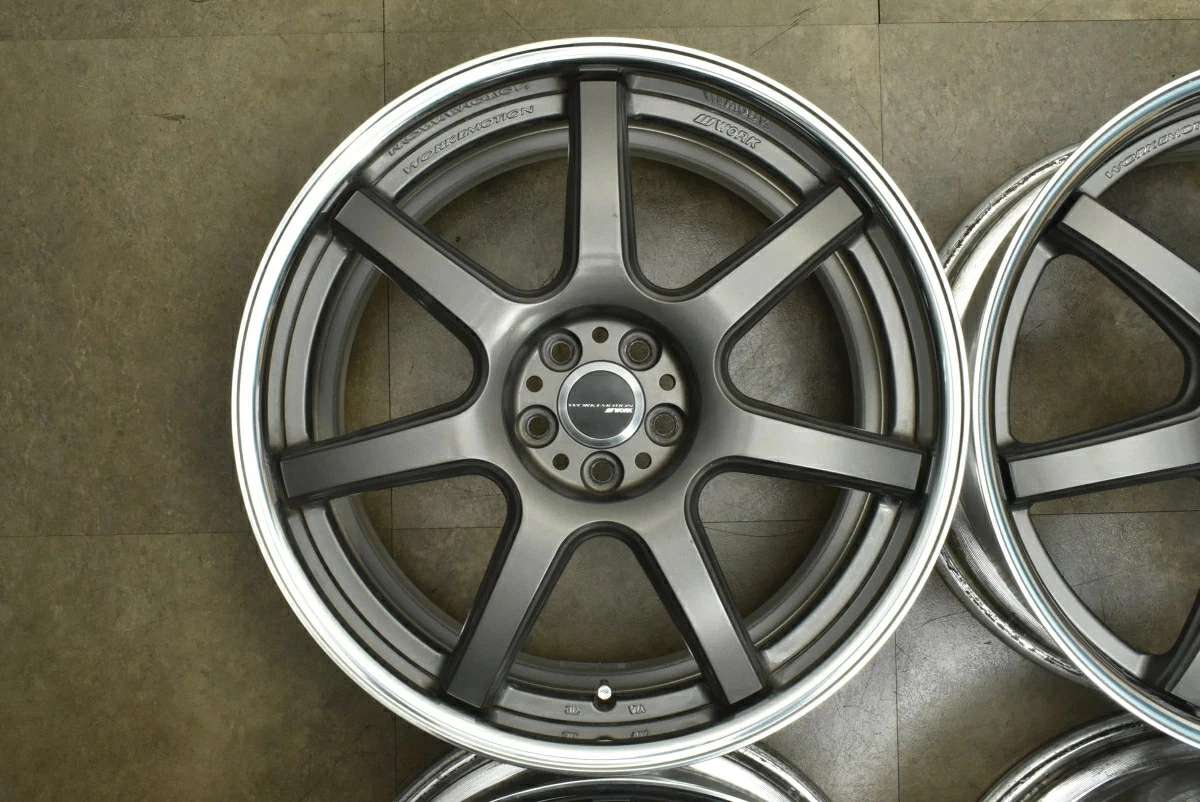 JDM Used WORK 4Book Wheel Set 198.0J x 19 +45 PCD 100 Wheels only No Tires - Image 6