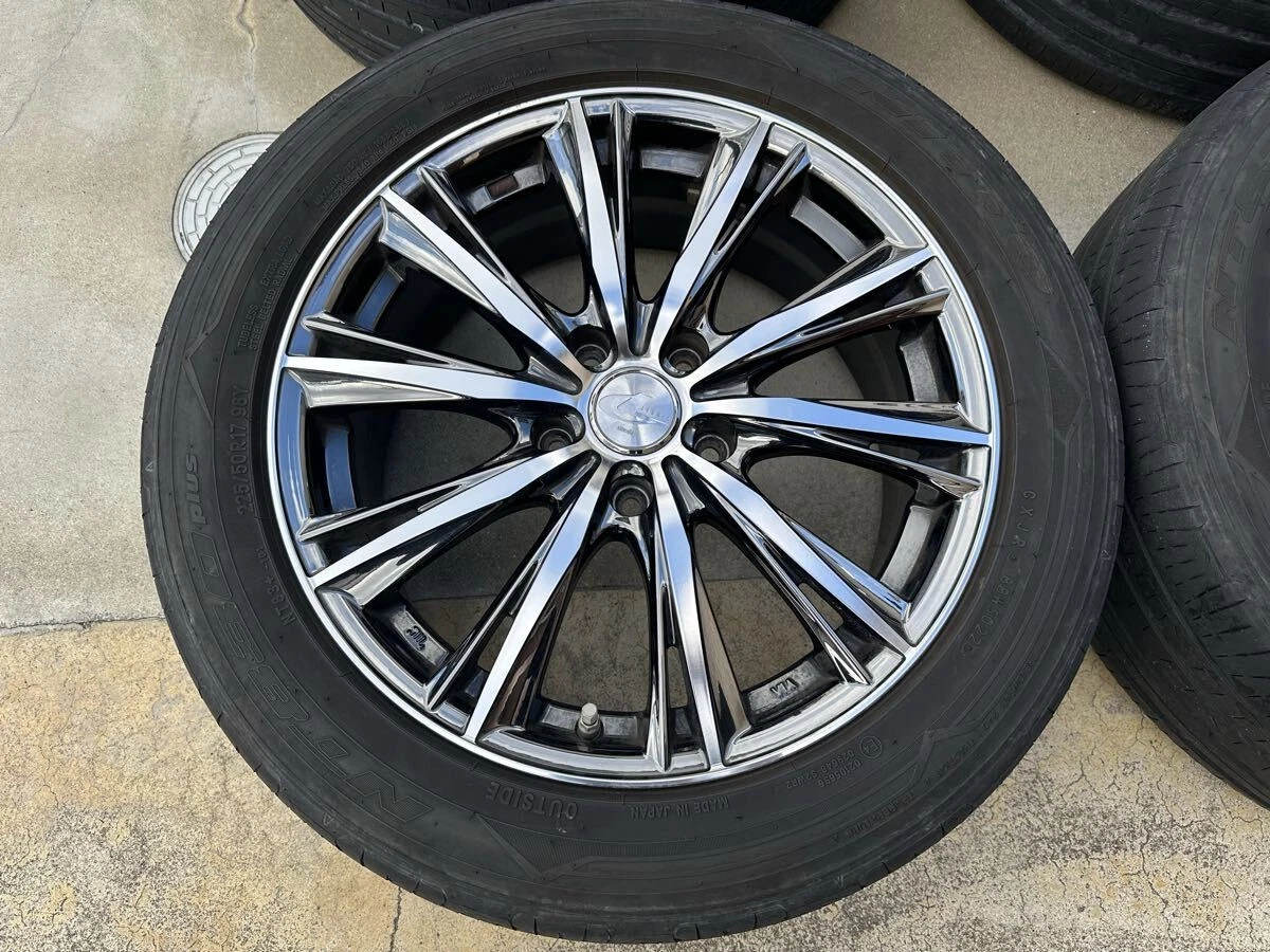 JDM Used Leonis Weds WX 177.0j +42 114.3 5H LEONIS NITTO 225/50R17 Cro No Tires - Image 4