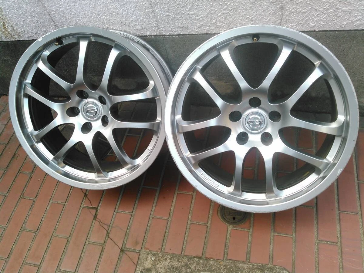 JDM Used Nissan OPRays forged 19-inch 8J wheels for a V35 Skyline. Two No Tires