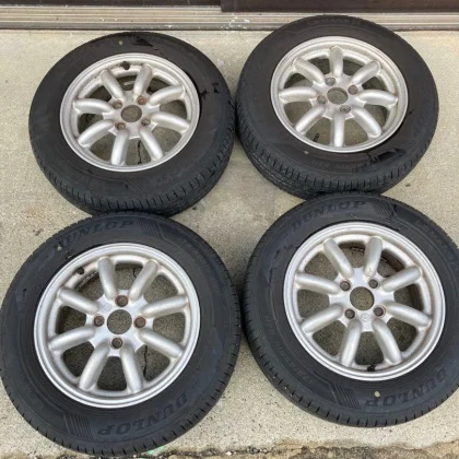 JDM Watanabe F8F + Dunlop Le Mans V 14-inch wheels for Fiat No Tires