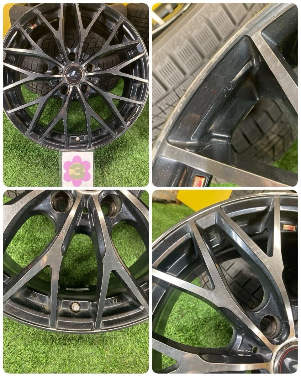 JDM Used Weds Leonis MX Aluminum Wheels 177.0J +47 5x114.3mm Black Pol No Tires - Image 6