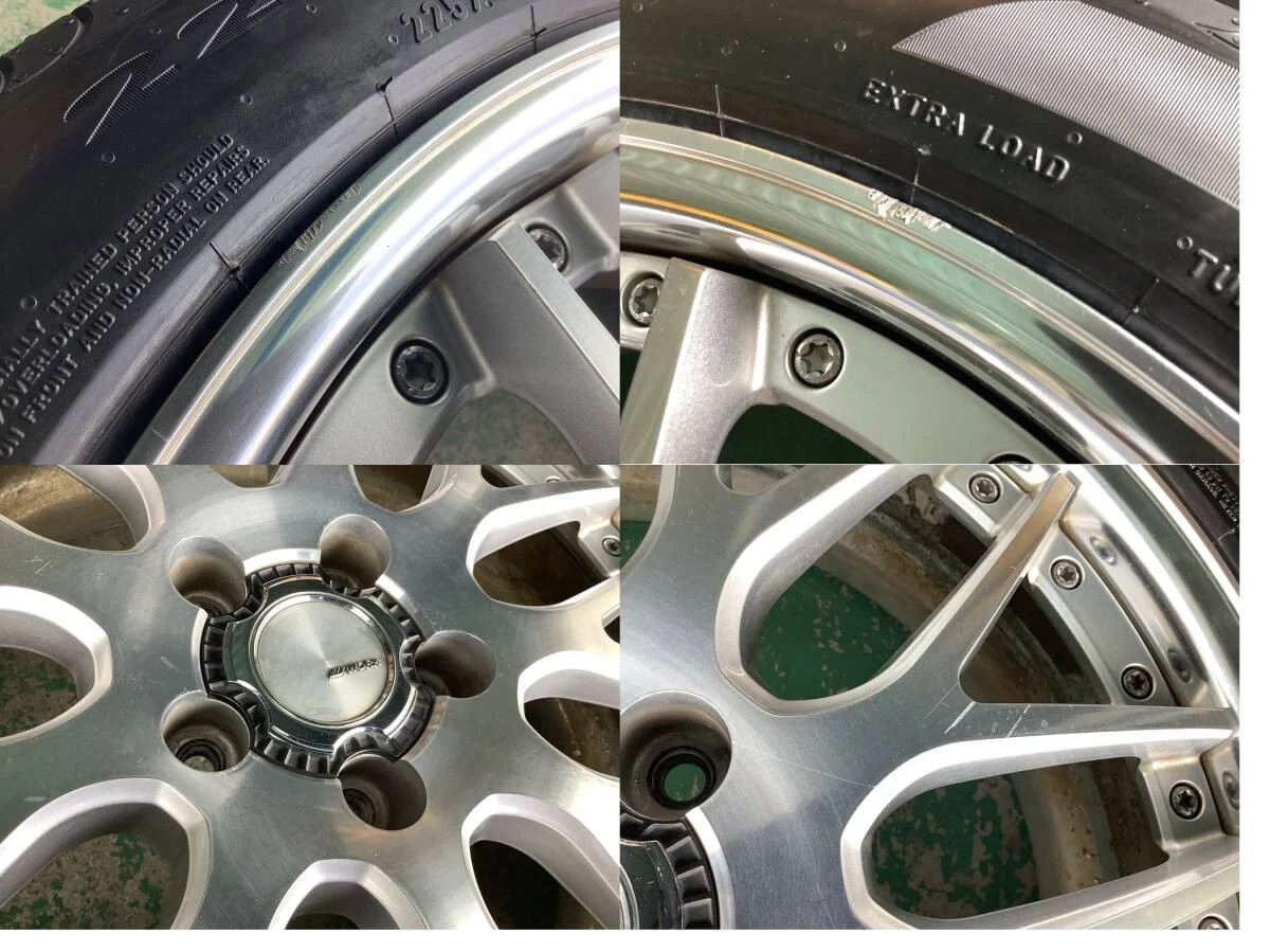 JDM Used WORK Lanvec LM1 19x7.5J 5H 114.3 +53 4-wheel set mesh wheels No Tires - Image 6