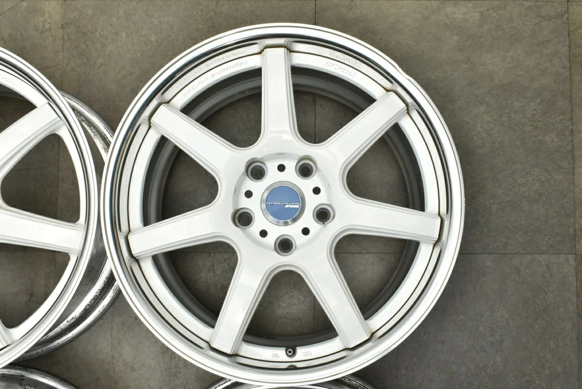 JDM Used WORK 4Book Wheel Set 188.5J x 18 +38 PCD 120 Wheels only No Tires - Image 7