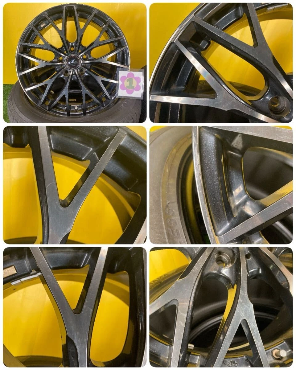 JDM Used Weds Leonis MX Aluminum Wheels 177.0J +47 5x114.3mm Black Pol No Tires - Image 3