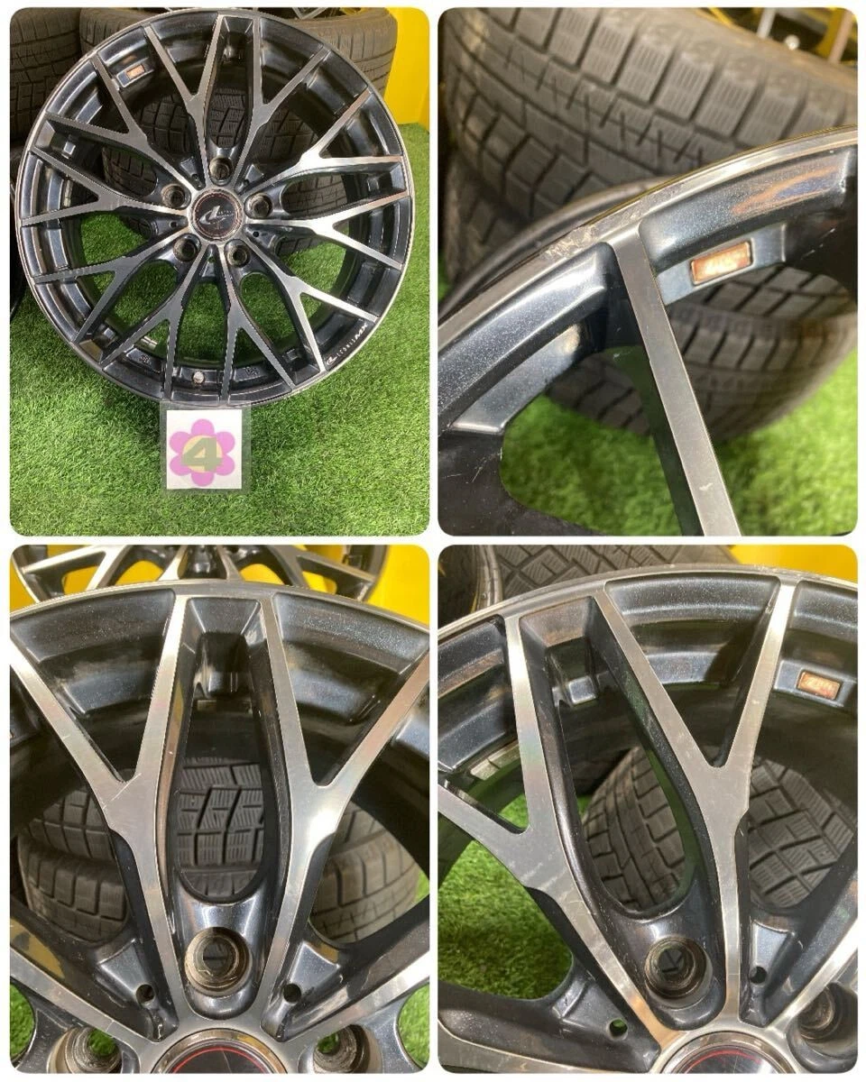 JDM Used Weds Leonis MX Aluminum Wheels 177.0J +47 5x114.3mm Black Pol No Tires - Image 8