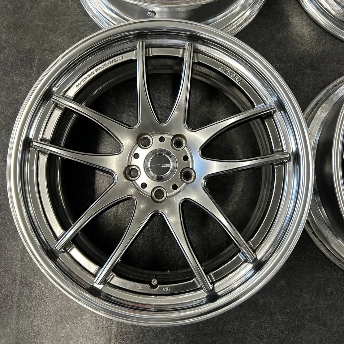 JDM Used WORK Emotion CR UWH21 wheels 2-piece 20-inch 8.5J+32 offset 9 No Tires - Image 3