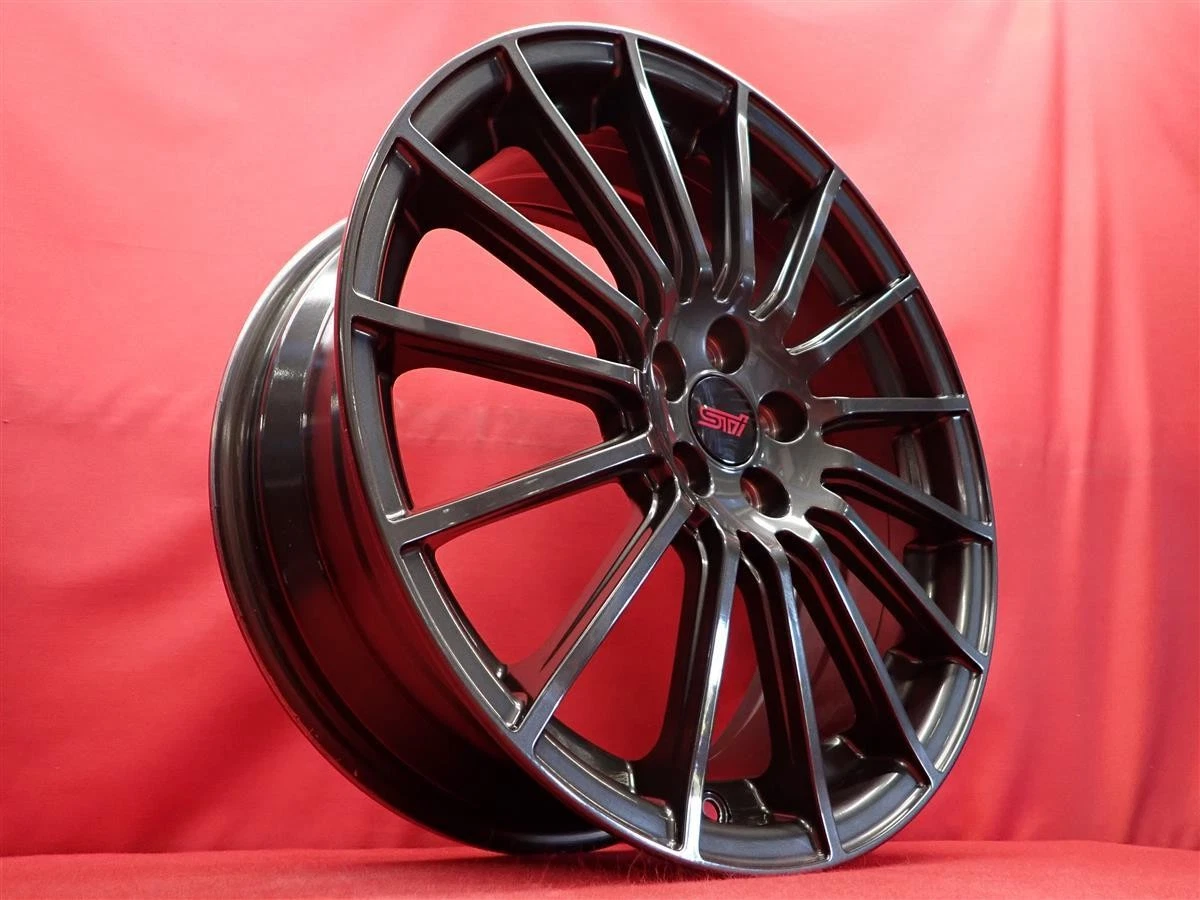 JDM Used SUBARU STi 15-spoke wheels 4Book 7J 18PCD100 5x48 offset 56mm No Tires - Image 2