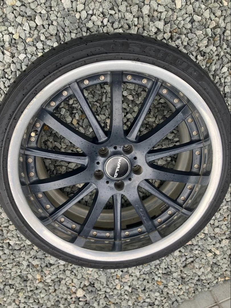 JDM Wald 20 multi-spoke wheel set size 114.3 black. Rare. No Tires - Image 2