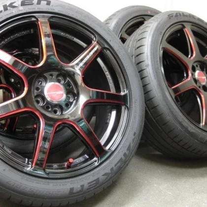 JDM Used Work Emotion T7R 17 & AZENIS FK520L 215/45R17 4-Pack tires fo No Tires