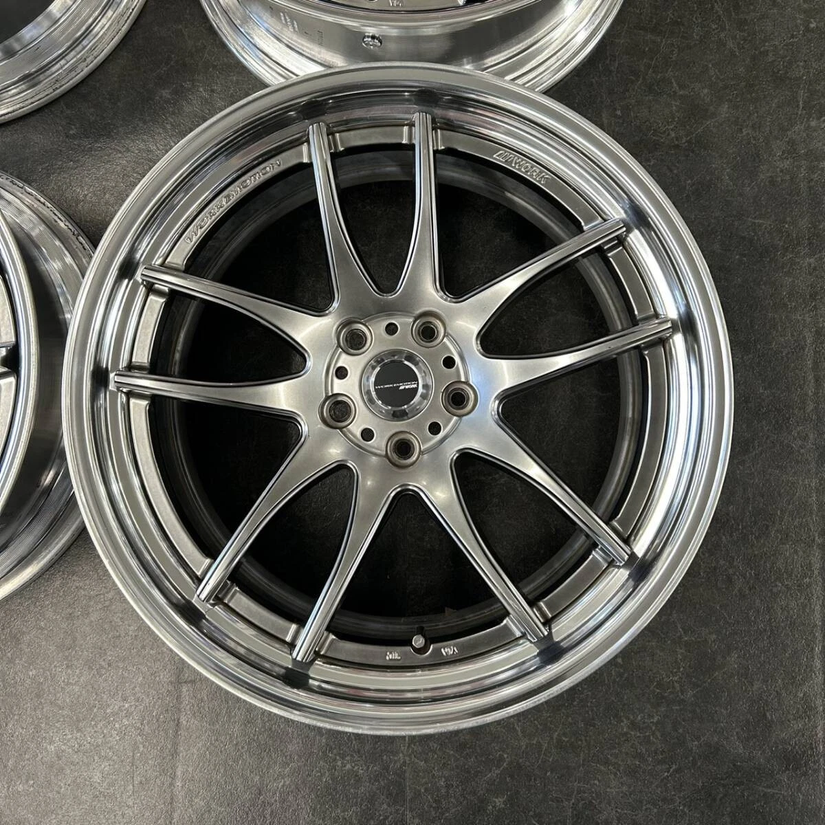 JDM Used WORK Emotion CR UWH21 wheels 2-piece 20-inch 8.5J+32 offset 9 No Tires - Image 5