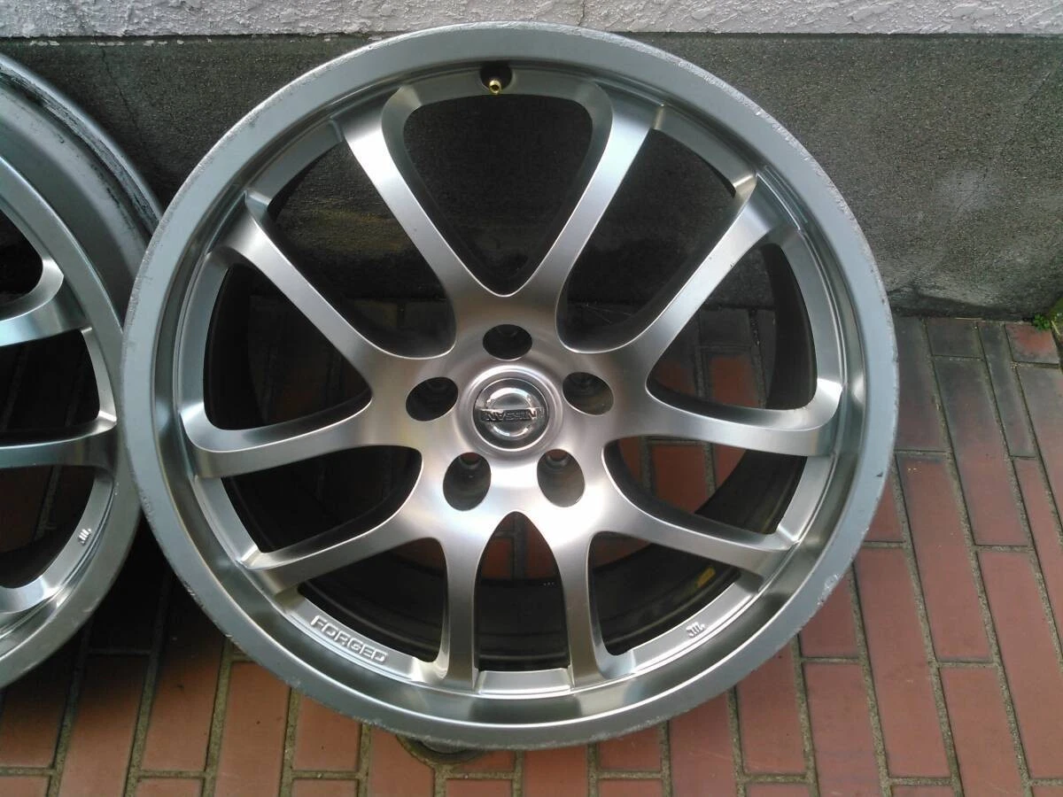 JDM Used Nissan OPRays forged 19-inch 8J wheels for a V35 Skyline. Two No Tires - Image 5