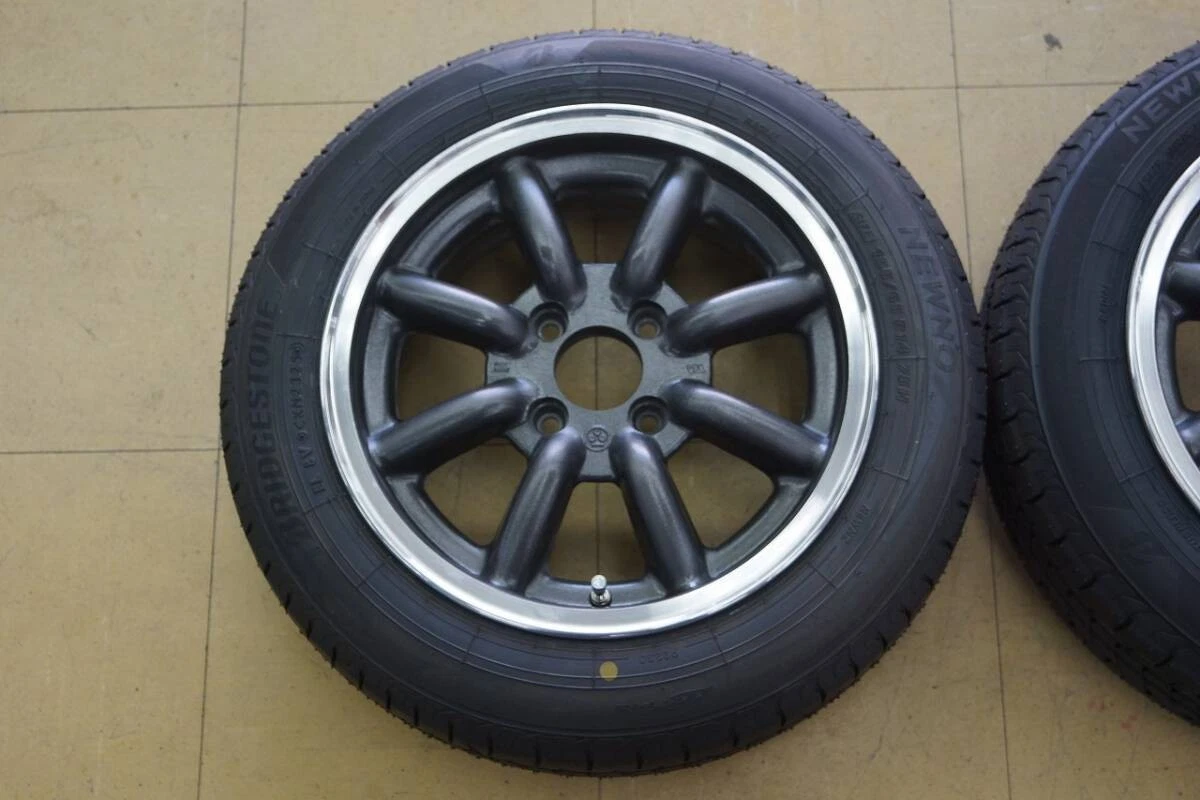 JDM Used Wheel and Tire Set: 14 Watanabe Eight-Spoke F8F 4H100 6J+35 2 No Tires - Image 5