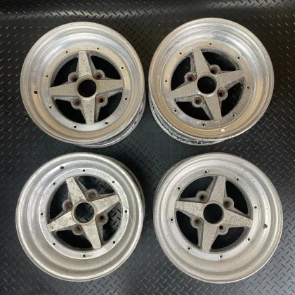 JDM Vintage Kyusha WORK Equip 4Wheels 14x6.5+-1approx 4x114.3 Small Bended