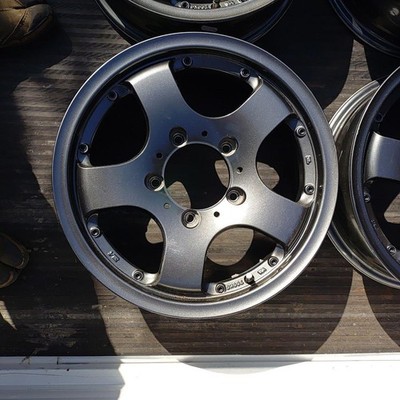 JDM Dark Gray 5-Spoke 5.5" JPCD139.7mm Aluminum Wheels 2-Wheel Set (No Tires) - 画像 (4)