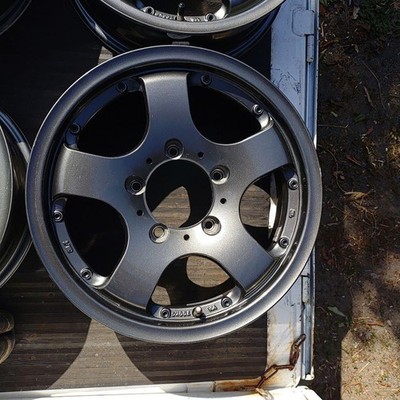 JDM Dark Gray 5-Spoke 5.5" JPCD139.7mm Aluminum Wheels 2-Wheel Set (No Tires) - 画像 (5)