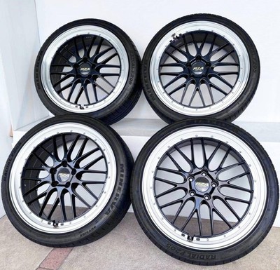 JDM RZA black mesh wheels for Alphard and Vellfire. (No Tires)