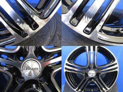 JDM Toyota Vitz KSP130 4-Piece Set of Black Aluminum Wheels with 164-L No Tires - Image 8