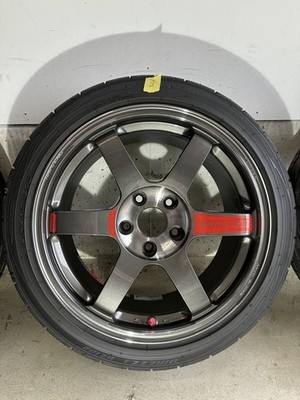 JDM RAYS TE37 SAGA SL 17x8.0J +37 DUNLOP DZ102 215/45R17 4-Wheel Set<br (No Tires) - 画像 (4)