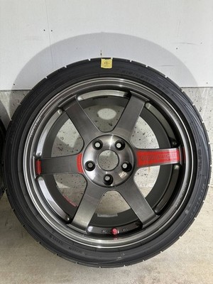 JDM RAYS TE37 SAGA SL 17x8.0J +37 DUNLOP DZ102 215/45R17 4-Wheel Set<br (No Tires) - 画像 (5)