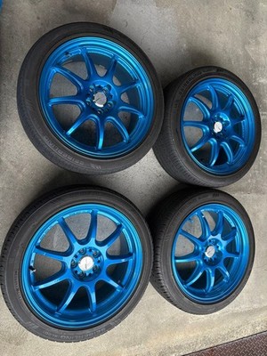 JDM WORK EMOTION D9R 17-inch wheel set Candy Blue No Tires