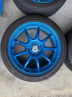 JDM WORK EMOTION D9R 17-inch wheel set Candy Blue No Tires - Image 2