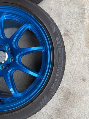 JDM WORK EMOTION D9R 17-inch wheel set Candy Blue No Tires - Image 8