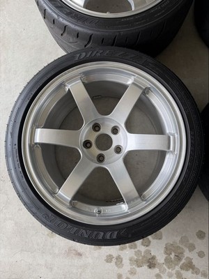 JDM TE37 SAGA 9.5j+22 Brushed finish wheels for GT-R and Lancer Evo X. No Tires - Image 6