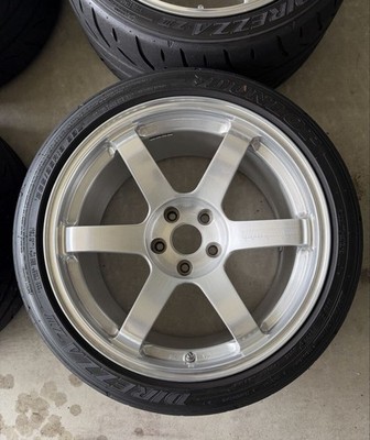 JDM TE37 SAGA 9.5j+22 Brushed finish wheels for GT-R and Lancer Evo X. No Tires - Image 7
