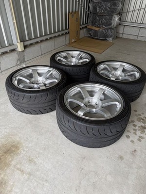 JDM TE37 SAGA 9.5j+22 Brushed finish wheels for GT-R and Lancer Evo X. No Tires - Image 8