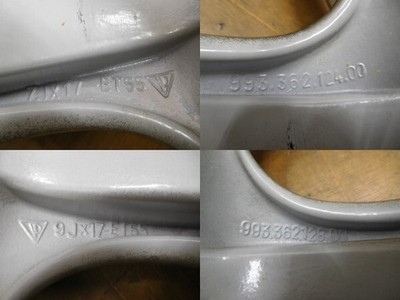 JDM 16-431Rare Porsche 991 993 Genuine PORSCHE 17in 9J+55 7J+55 PCD130 (No Tires) - 画像 (10)
