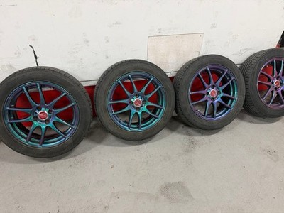 JDM WORK EMOTION KIWAMI Tire and Wheel Set 4Book Asterism Black No Tires