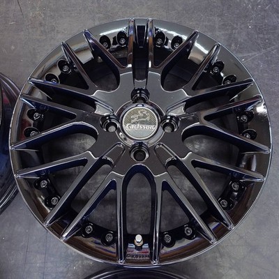 JDM Carlson 1/10X 16-inch 5J IS45 PCD100-4H Glossy Black Repainted Sui (No Tires) - 画像 (3)