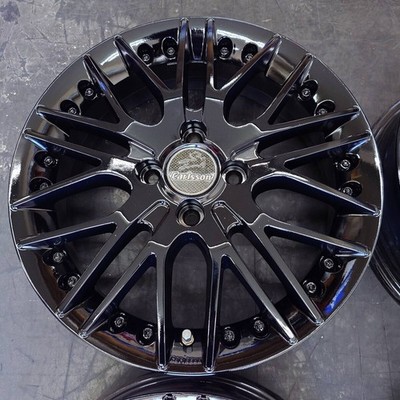 JDM Carlson 1/10X 16-inch 5J IS45 PCD100-4H Glossy Black Repainted Sui (No Tires) - 画像 (4)