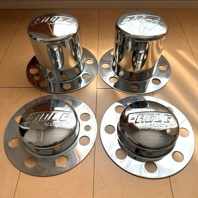 JDM Eagle Alloys Dual Wheel Rim Black Center Cap Set (No Tires)